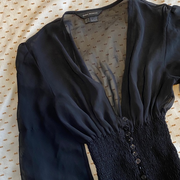 Zara Black Sheer Blouse - Picture 5 of 5